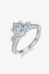 Adored 1 Carat Moissanite 925 Sterling Silver Ring Silver Moissanite - Tophatter Daily Deals