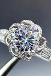 2 Carat Moissanite Floral Platinum-Plated Ring Moissanite - Tophatter Daily Deals