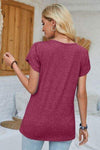 V-Neck Petal Sleeve T-Shirt Women's T-Shirts - Tophatter Daily Deals