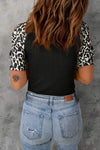 Leopard Round Neck Short Sleeve T-Shirt Women's T-Shirts - Tophatter Daily Deals