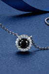 Two-Tone 1 Carat Moissanite Round Pendant Necklace Black One Size Moissanite - Tophatter Daily Deals