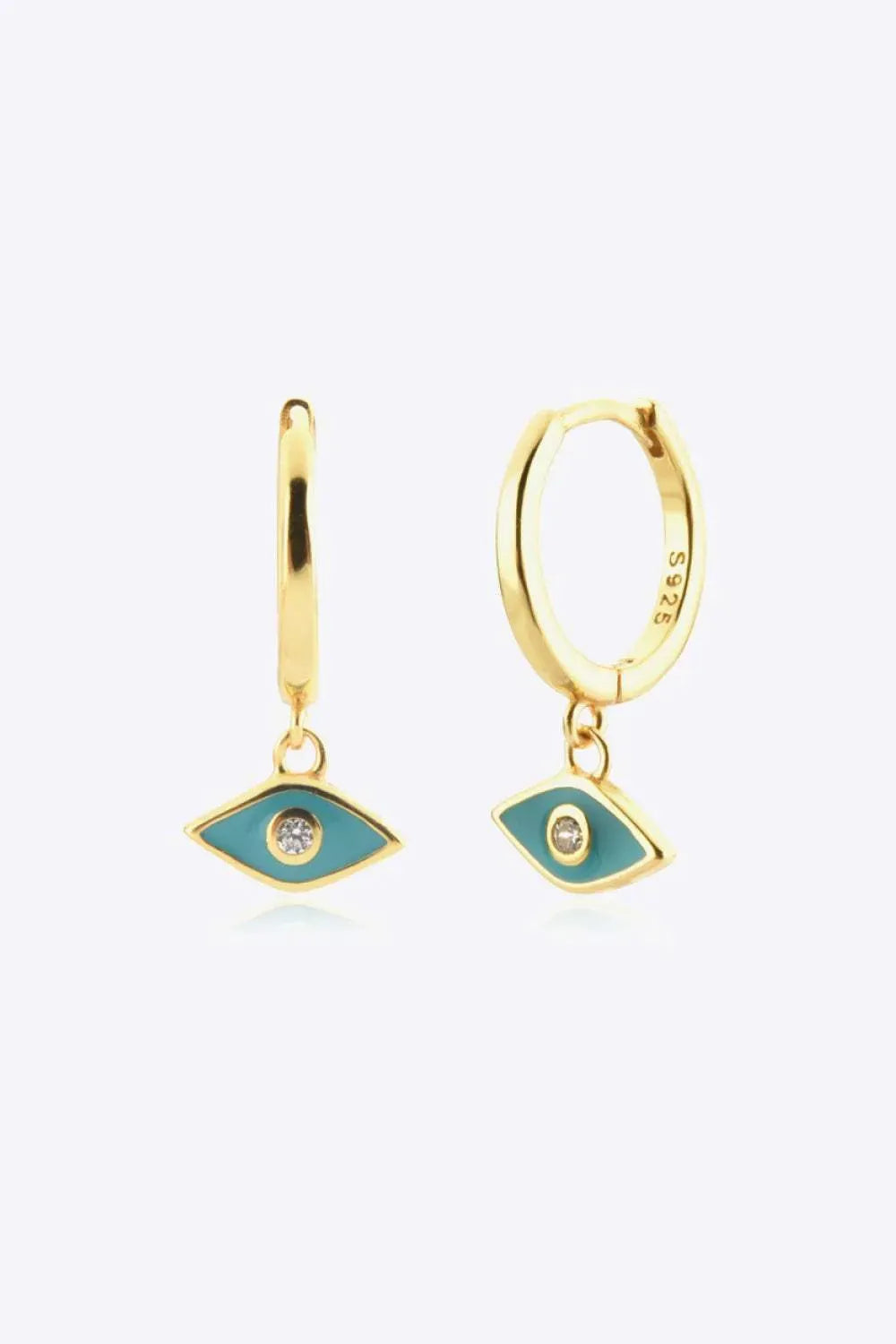 Zircon 925 Sterling Silver Rhombus Drop Earrings Turquoise One Size Earrings - Tophatter Daily Deals