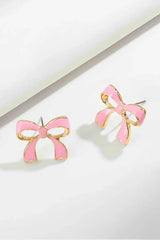 Bow-Shaped Zinc Alloy Earrings Earrings - Tophatter Daily Deals