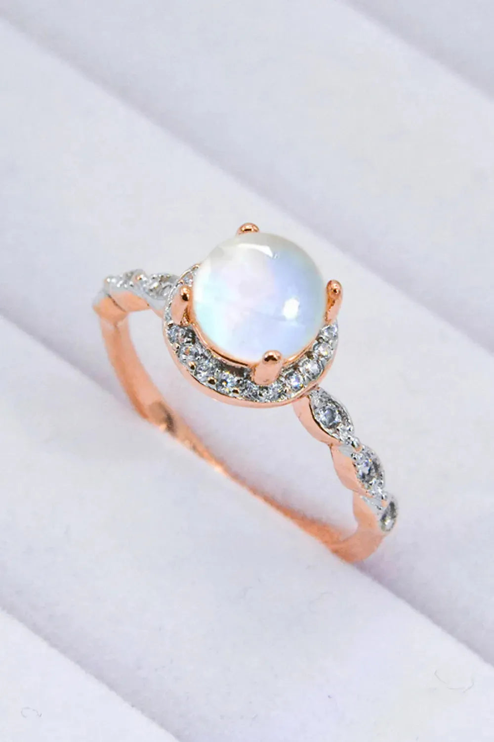 Round Moonstone Ring Moonstone - Tophatter Daily Deals
