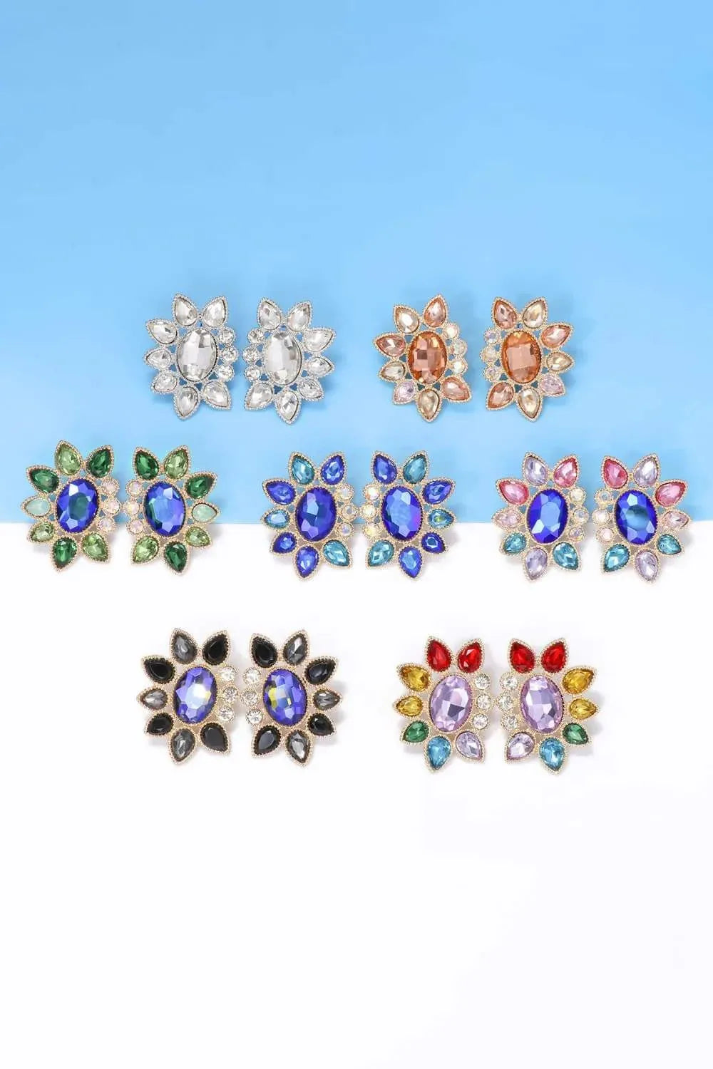 Geometrical Shape Glass Stone Dangle Earrings Earrings - Tophatter Daily Deals