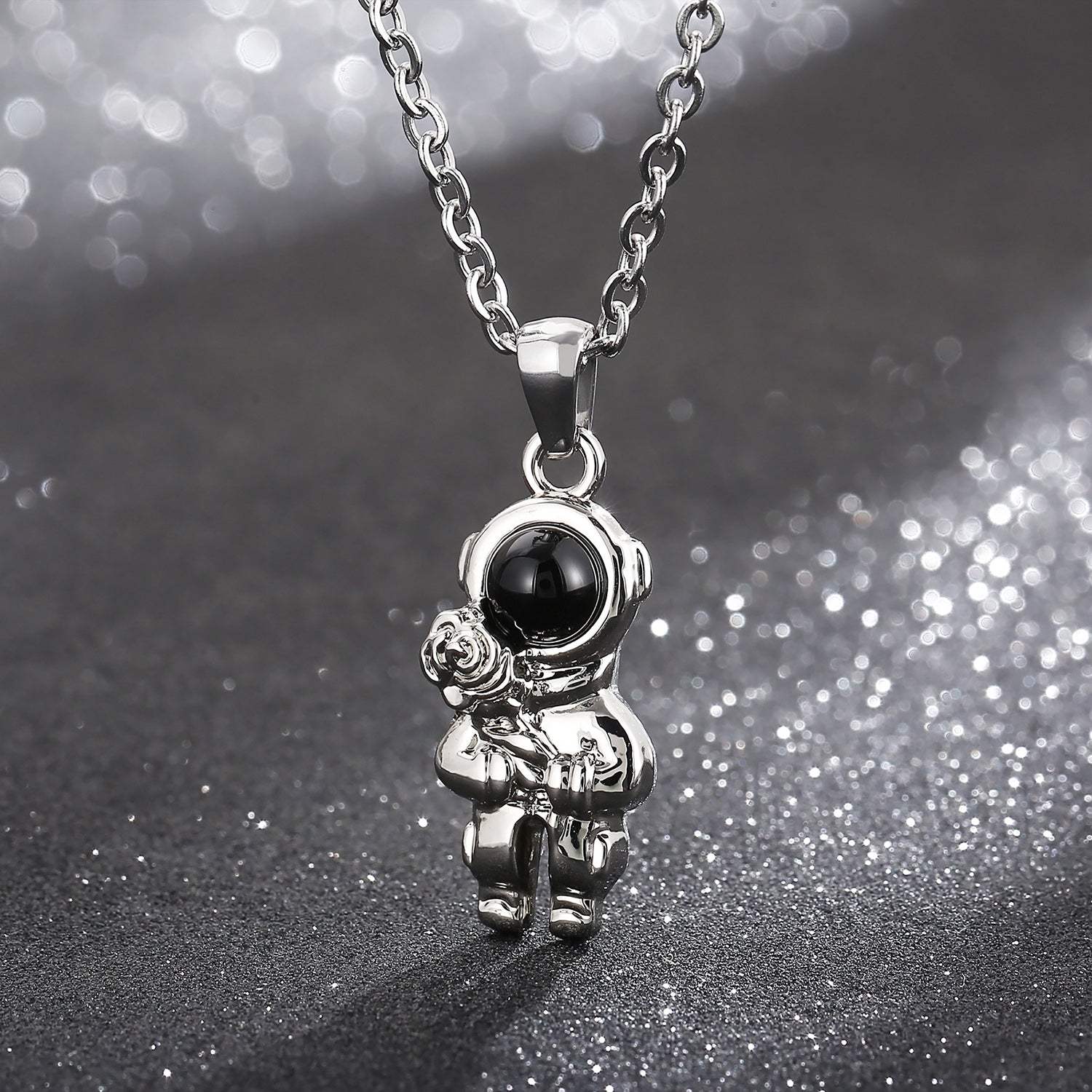 Astronaut Pendant Cat's Eye Stone Stainless Steel Necklace Necklaces - Tophatter Daily Deals