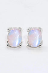 Natural Moonstone 4-Prong Stud Earrings Moonstone - Tophatter Daily Deals