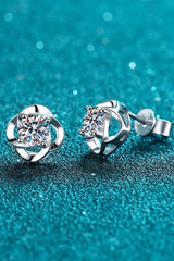 It's Your Day Moissanite Rhodium-Plated Stud Earrings Moissanite - Tophatter Daily Deals