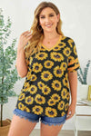 Plus Size V-Neck Tee Shirt Floral Women's T-Shirts - Tophatter Daily Deals