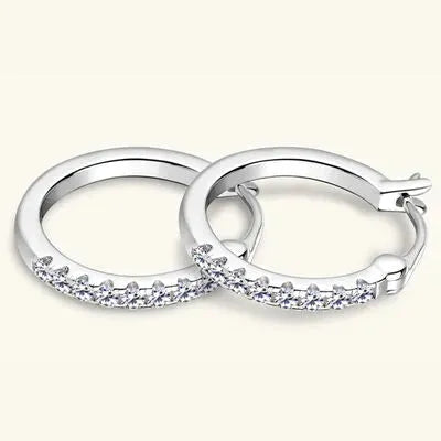 925 Sterling Silver Moissanite Huggie Earrings Moissanite - Tophatter Daily Deals
