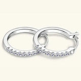 925 Sterling Silver Moissanite Huggie Earrings Moissanite - Tophatter Daily Deals