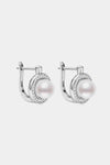 Moissanite Pearl 925 Sterling Silver Earrings Moissanite - Tophatter Daily Deals