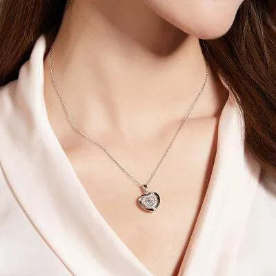 Moissanite 925 Sterling Silver Heart Necklace Moissanite - Tophatter Daily Deals