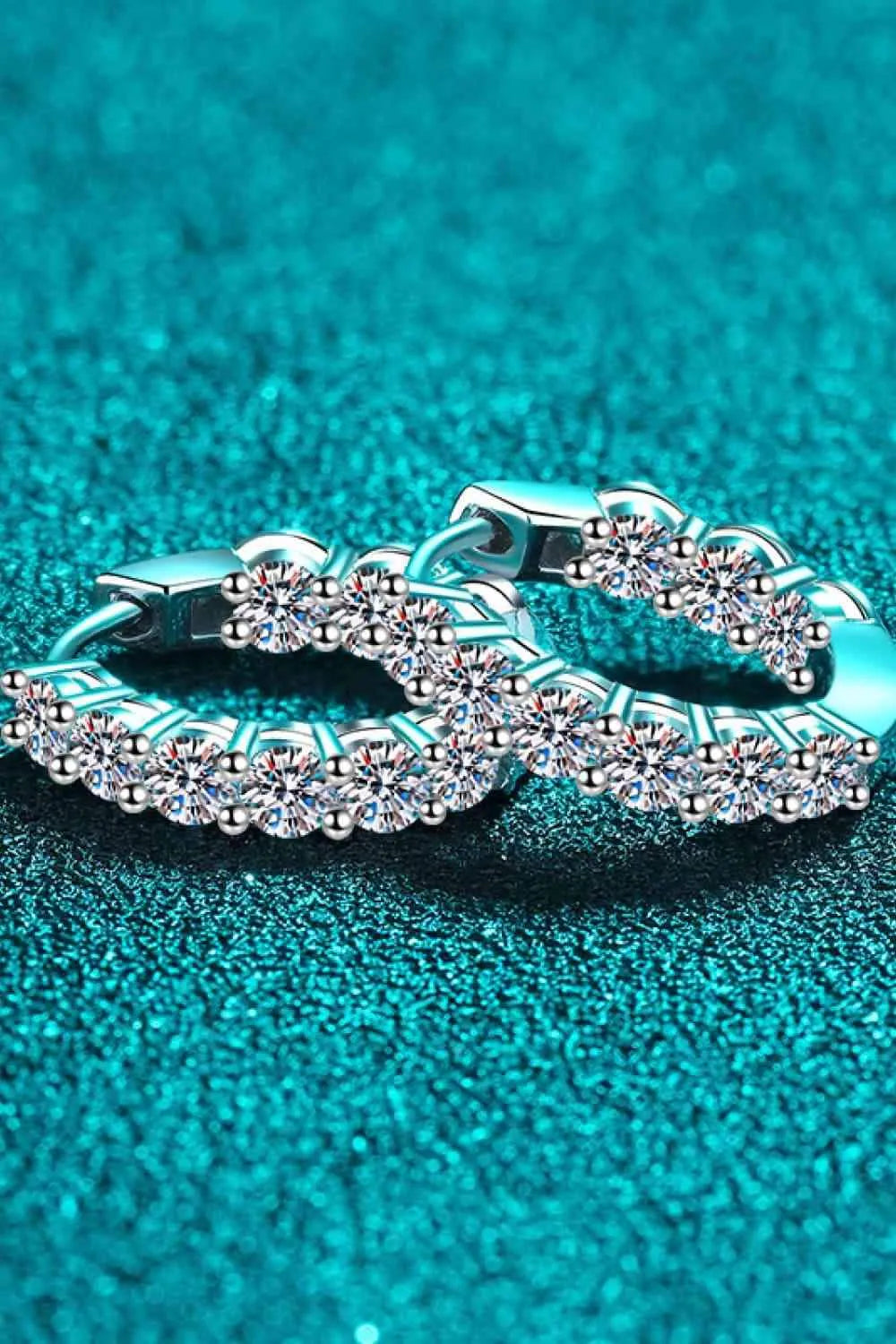 1.8 Carat Moissanite Hoop Earrings Moissanite - Tophatter Daily Deals