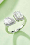 1 Carat Moissanite 925 Sterling Silver Open Ring Moissanite - Tophatter Daily Deals