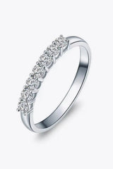 Charming Moissanite 925 Sterling Silver Ring Silver Moissanite - Tophatter Daily Deals