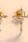 Zircon Cross 925 Sterling Silver Earrings Earrings - Tophatter Daily Deals