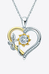 Two-Tone 1 Carat Moissanite Heart Pendant Necklace - Tophatter Deals