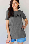 Simply Love Full Size THANKFUL Graphic T-Shirt Women's T-Shirts - Tophatter Daily Deals