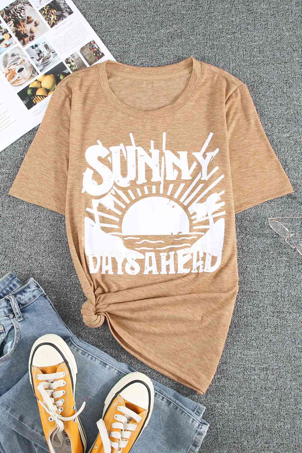 SUNNY DAYS AHEAD Tee Shirt - Shop Tophatter Deals, Electronics, Fashion, Jewelry, Health, Beauty, Home Decor, Free Shipping