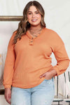 Plus Size V-Neck Dropped Shoulder Top Sherbet Blouses - Tophatter Daily Deals