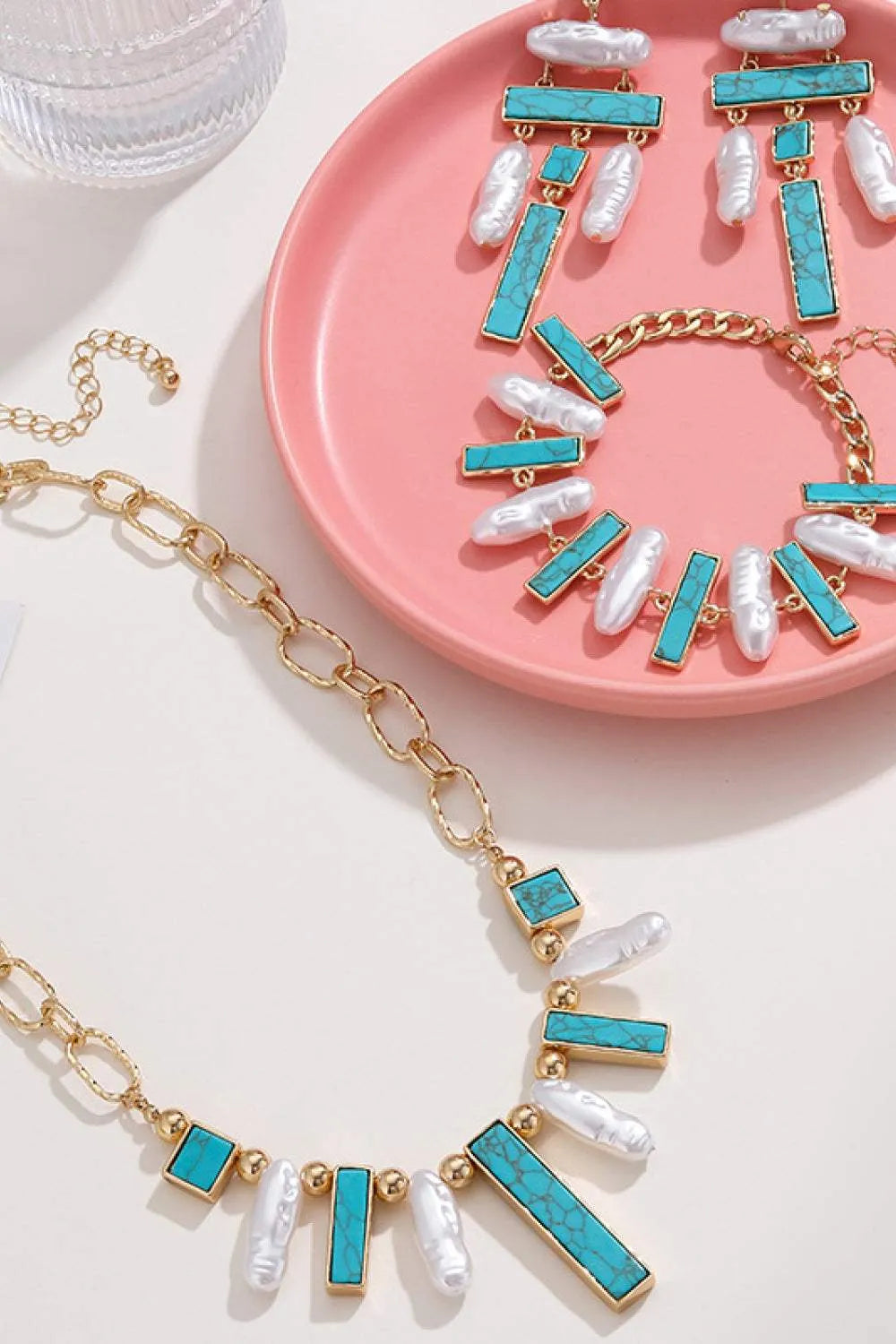 Turquoise Alloy Earrings Earrings - Tophatter Daily Deals