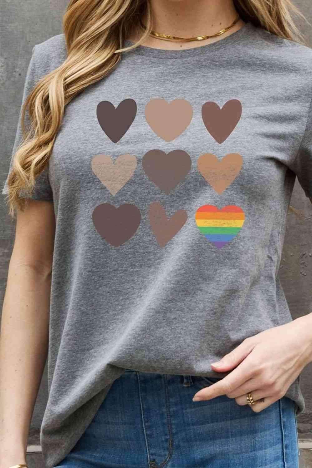 Simply Love Simply Love Full Size Heart Graphic Cotton Tee Women's T-Shirts - Tophatter Daily Deals