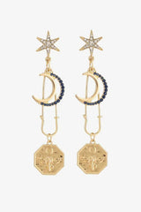 5-Pair Wholesale Inlaid Rhinestone Moon and Star Drop Earrings Earrings - Tophatter Daily Deals