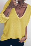 V-Neck Long Sleeve T-Shirt Banana Yellow Women's T-Shirts - Tophatter Daily Deals