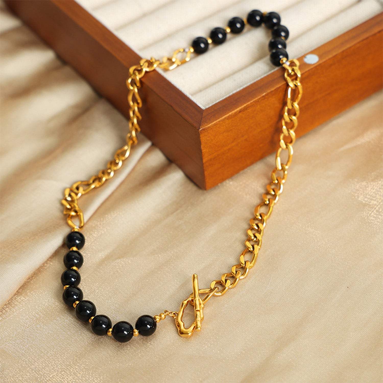 Bead Detail Chunky Chain Necklace Necklaces - Tophatter Daily Deals