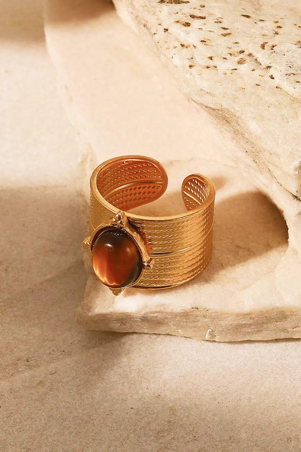 18K Gold-Plated Wide Open Ring Rings - Tophatter Daily Deals