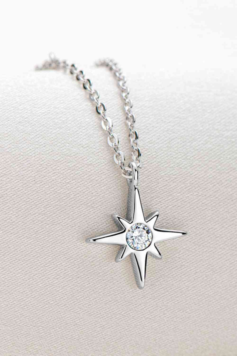 Moissanite North Star Pendant 925 Sterling Silver Necklace Moissanite - Tophatter Daily Deals