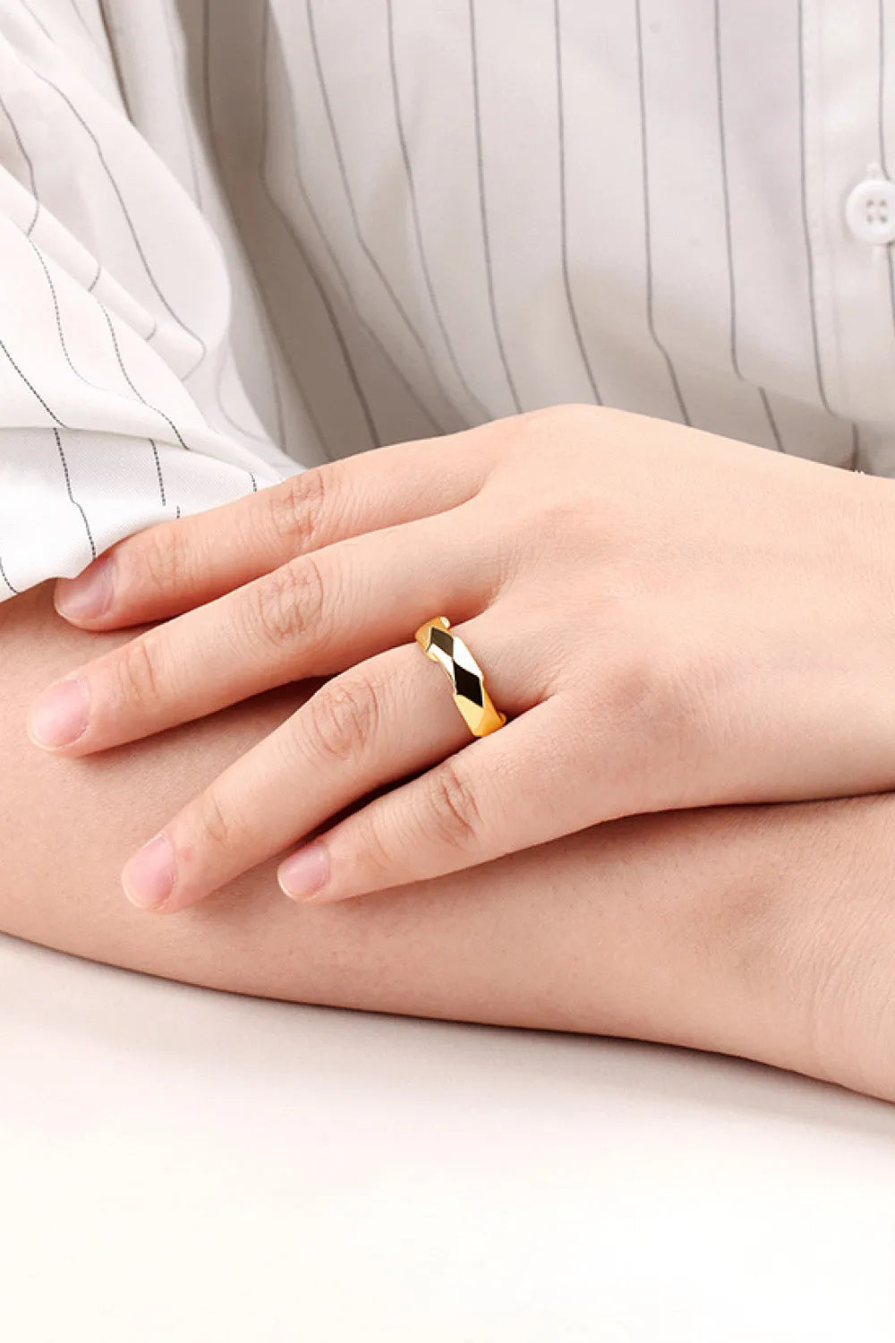 18K Gold-Plated Copper Ring Gold One Size Rings - Tophatter Daily Deals