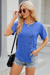 Round Neck Short Sleeve T-Shirt Women's T-Shirts - Tophatter Daily Deals