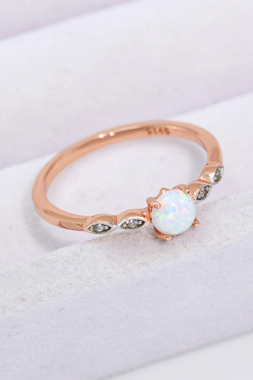 Opal Contrast Platinum-Plated Ring Opal - Tophatter Daily Deals