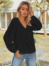 V-Neck Long Sleeve Blouse Blouses - Tophatter Daily Deals