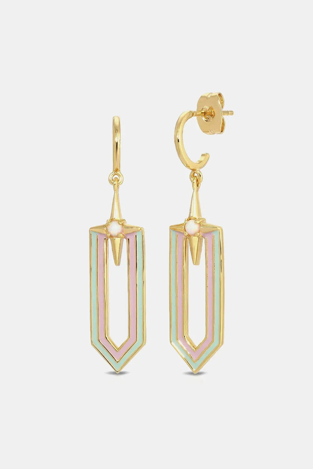Copper C-Hoop Drop Earrings Gold One Size Earrings - Tophatter Daily Deals