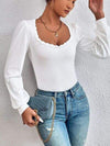 Applique Scoop Neck Long Sleeve T-Shirt Women's T-Shirts - Tophatter Daily Deals