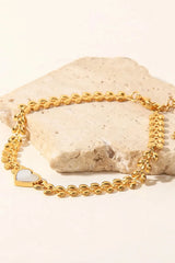Leaf Chain Heart Bracelet Bracelets - Tophatter Daily Deals