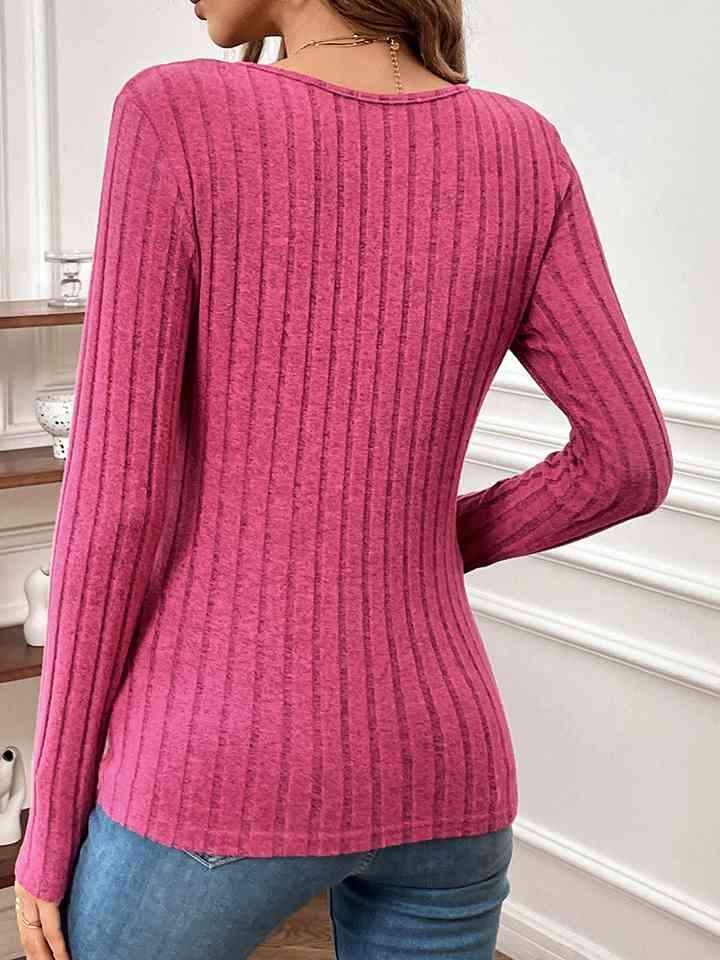 V-Neck Long Sleeve Top Women's T-Shirts - Tophatter Daily Deals