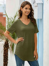 Full Size V-Neck Short Sleeve T-Shirt Women's T-Shirts - Tophatter Daily Deals