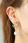 Synthetic Pearl Star Shape Alloy Earrings Earrings - Tophatter Daily Deals