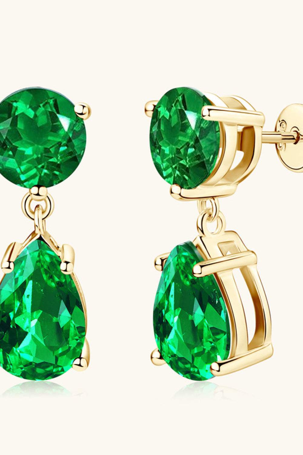 Lab-Grown Emerald Drop Earrings Earrings - Tophatter Daily Deals