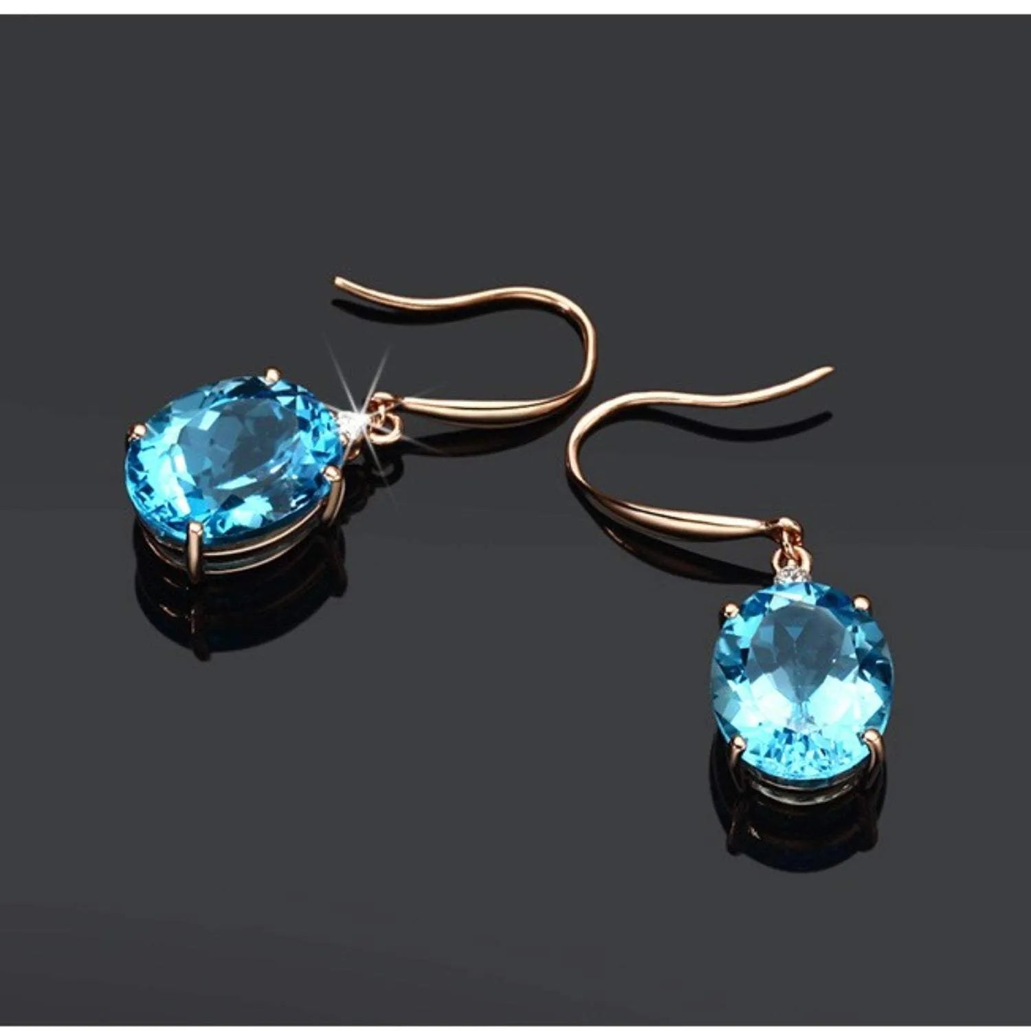 Rose Gold-Plated Artificial Gemstone Earrings Earrings - Tophatter Daily Deals