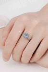 1 Carat Moissanite Rhodium-Plated Halo Ring Moissanite - Tophatter Daily Deals