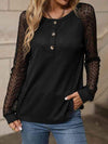 Quarter-Button Raglan Sleeve Blouse Blouses - Tophatter Daily Deals