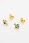 Multicolored Zircon 925 Sterling Silver Stud Earrings Earrings - Tophatter Daily Deals