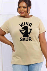 Simply Love Full Size WINOSAUR Graphic Cotton T-Shirt Women's T-Shirts - Tophatter Daily Deals