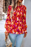 Round Neck Flounce Sleeve Peplum Top Blouses - Tophatter Daily Deals