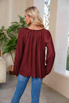 Tie Neck Balloon Sleeve Blouse Blouses - Tophatter Daily Deals